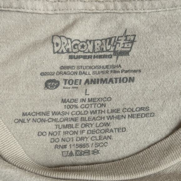 Dragon Ball Z Men T-Shirt Size L Beige Super Hero Son Goku Graphic Tee - Picture 2 of 13